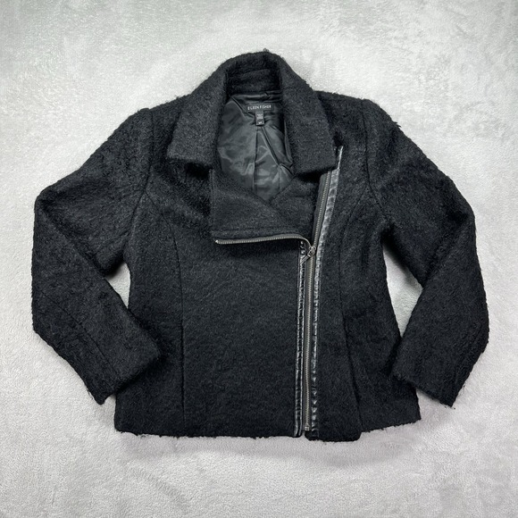 Eileen Fisher Jackets & Blazers - Eileen Fisher Jacket Womens Small Black Suri Alpaca Wool Moto Full Zip